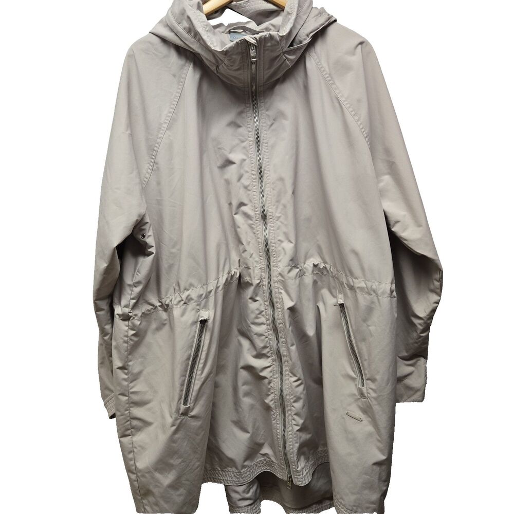 ATHLETA Solar Wind Anorak Jacket in Beige Sz  XXL RN# 54023 Hooded 2X Rain Coat